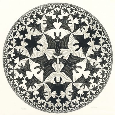Límite circular IV (cielo e infierno (1960), xilografía de M. C. Escher Límite circular IV (cielo e infierno (1960), xilografía de M. C. Escher