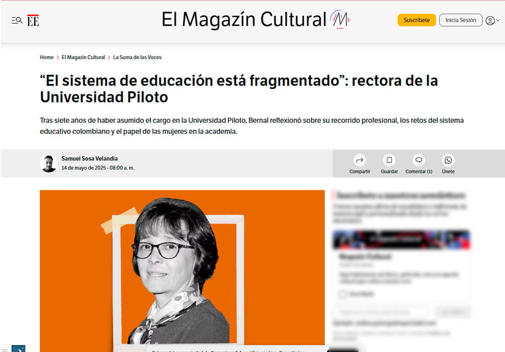 "El sistema de educación esta fragmentado" entrevista a la rectora Bernal