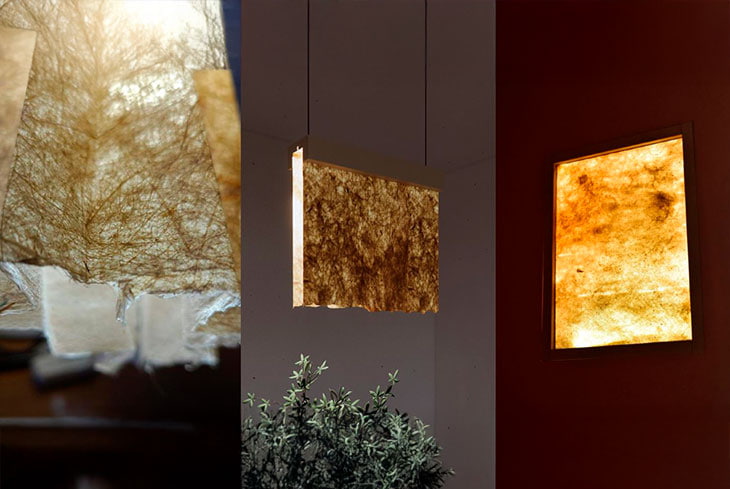 El empleo de pliegos de fibras naturales de totora para el diseño de objetos de iluminación